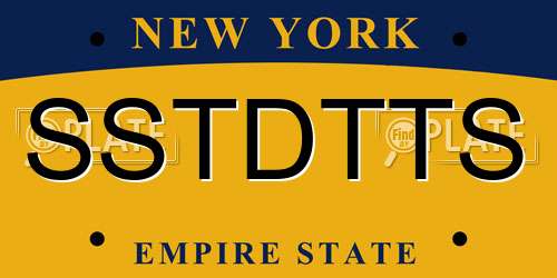 SSTDTTS New York License Plate