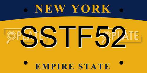 SSTF52 New York License Plate