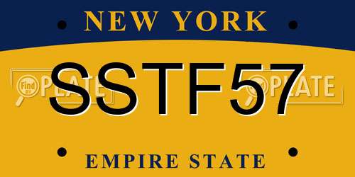 SSTF57 New York License Plate