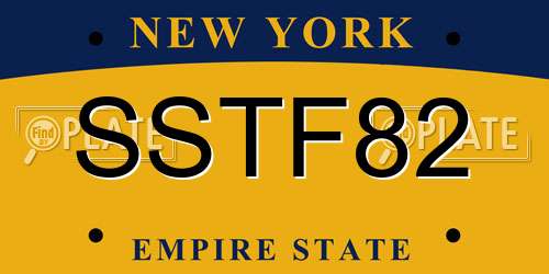 SSTF82 New York License Plate