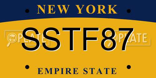 SSTF87 New York License Plate
