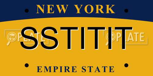 SSTITIT New York License Plate