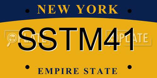 SSTM41 New York License Plate