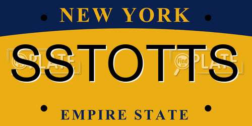 SSTOTTS New York License Plate