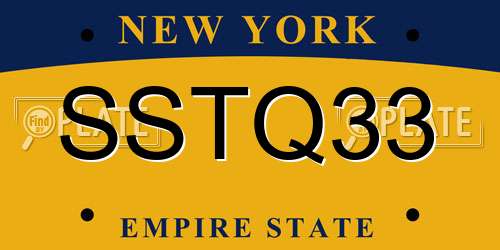 SSTQ33 New York License Plate