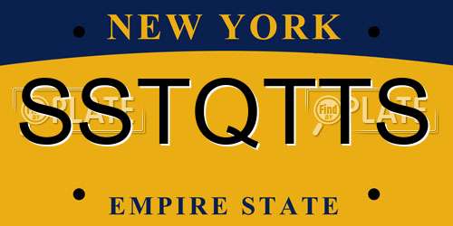 SSTQTTS New York License Plate