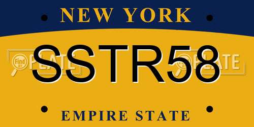 SSTR58 New York License Plate