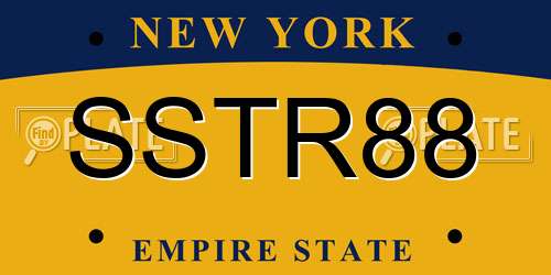 SSTR88 New York License Plate