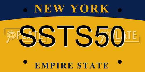 SSTS50 New York License Plate