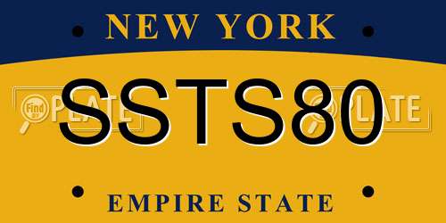 SSTS80 New York License Plate