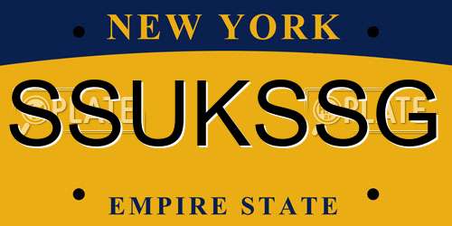 SSUKSSG New York License Plate