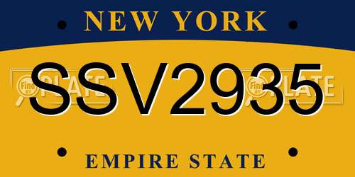 SSV2935 New York License Plate