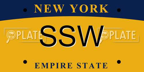 SSW New York License Plate