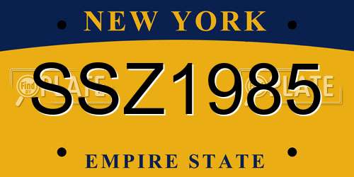 SSZ1985 New York License Plate