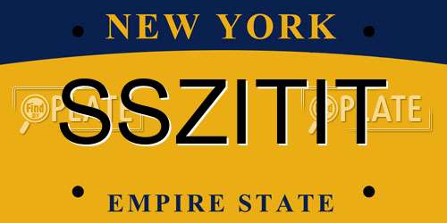SSZITIT New York License Plate