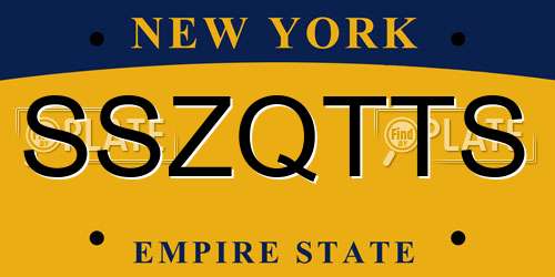 SSZQTTS New York License Plate