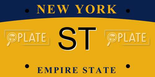 ST New York License Plate