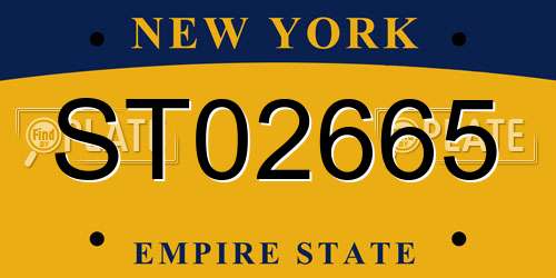 ST02665 New York License Plate