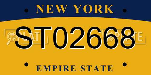 ST02668 New York License Plate