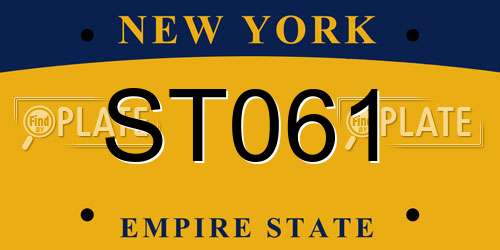 ST061 New York License Plate