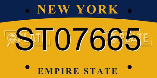 ST07665 New York License Plate