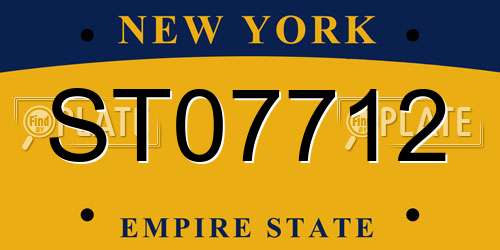 ST07712 New York License Plate