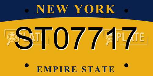 ST07717 New York License Plate