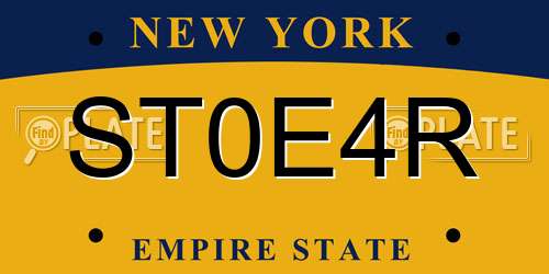 ST0E4R New York License Plate