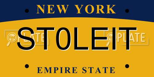 ST0LEIT New York License Plate