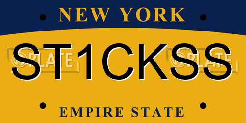 ST1CKSS New York License Plate