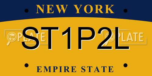 ST1P2L New York License Plate