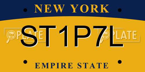 ST1P7L New York License Plate