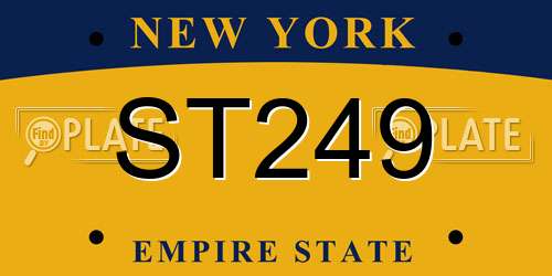 ST249 New York License Plate