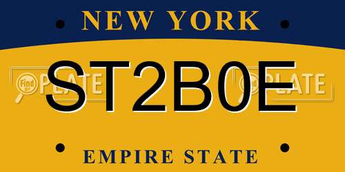 ST2B0E New York License Plate