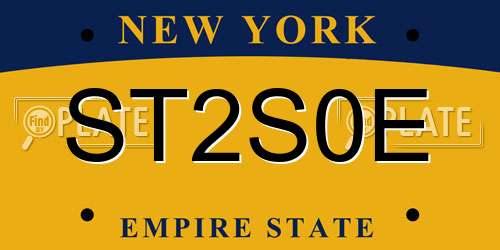 ST2S0E New York License Plate