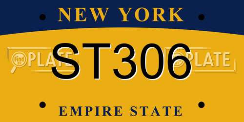 ST306 New York License Plate