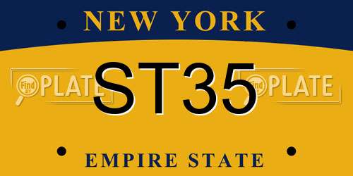 ST35 New York License Plate