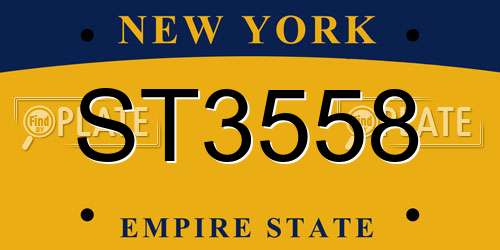 ST3558 New York License Plate