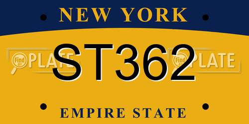 ST362 New York License Plate