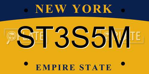ST3S5M New York License Plate