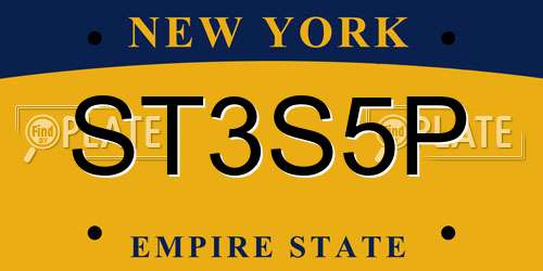 ST3S5P New York License Plate