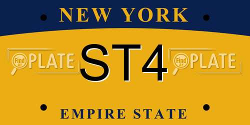ST4 New York License Plate