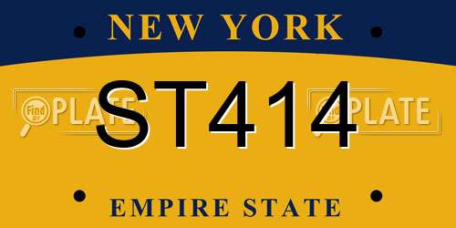 ST414 New York License Plate