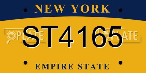 ST4165 New York License Plate