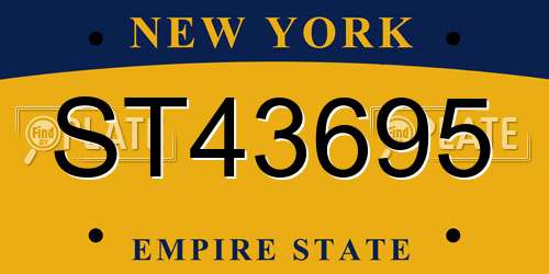 ST43695 New York License Plate