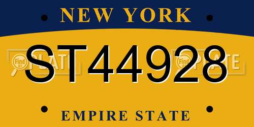 ST44928 New York License Plate