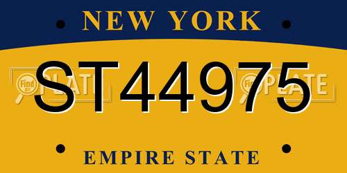 ST44975 New York License Plate