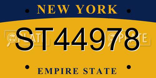 ST44978 New York License Plate
