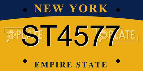ST4577 New York License Plate