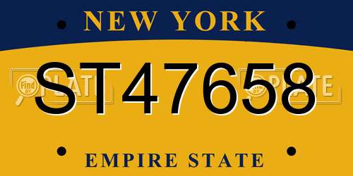 ST47658 New York License Plate